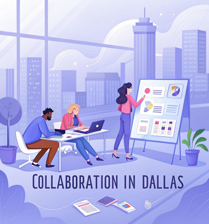 Dallas web design team collaborating with local clients